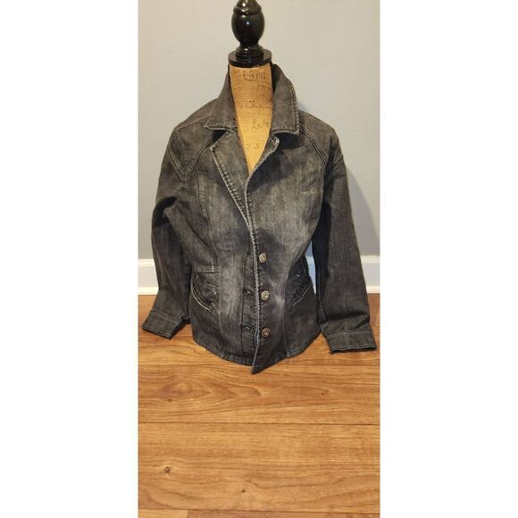 Ashley Stewart Black Denim Jacket - Picture 1 of 7